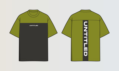 Naklejka na ściany i meble Modern Cut and Sew T-Shirt Collection with Panel Patterns and Graphic Designs