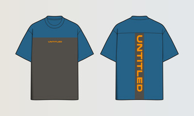 Naklejka na ściany i meble Modern Cut and Sew T-Shirt Collection with Panel Patterns and Graphic Designs