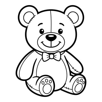 Cute Teddy Bear Coloring Page for Kids.