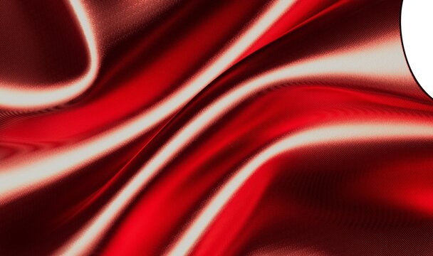 Dynamic Red Fabric Waves with Shiny Highlights