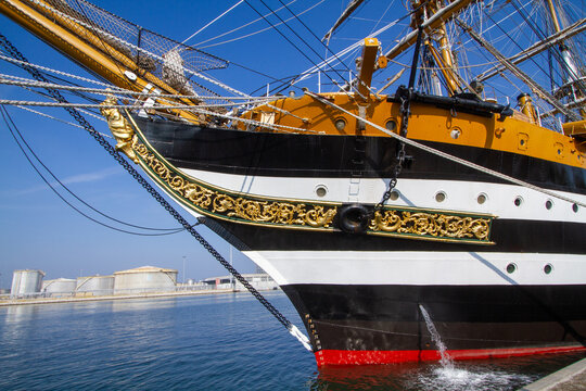 amerigo vespucci sailing boat, Ravenna Navy port