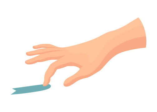 Touch screen hand gestures. Flat colored icon with movement of finger isolated vector illustration. Hand touchscreen gesture. Vector like swipe or slide touch