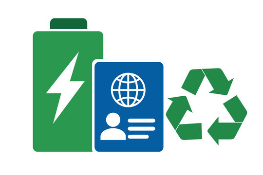 Battery Passport Digital Product Identity with Recycling Information and Sustainable Energy Technology Vector Illustration