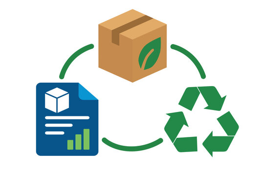 Sustainable Product Data Digital Passport with Recycling Symbol and Eco Design Concept Vector Illustration