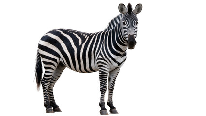 Striped zebra standing, isolated on transparent background © Igor