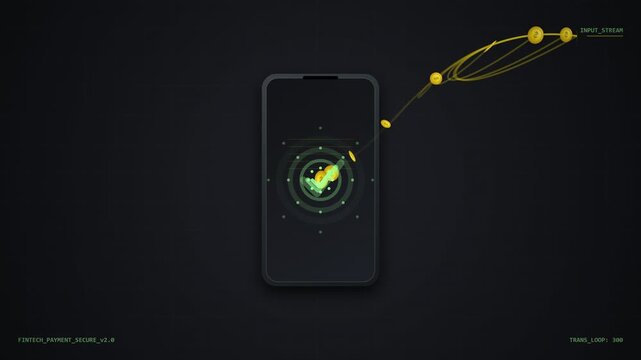 Abstract Digital Motion Background with Glowing Particles