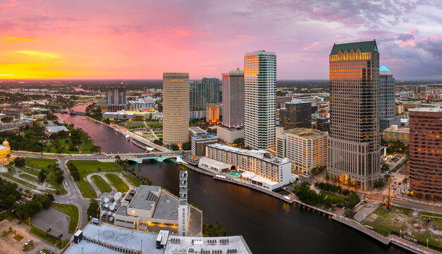Urban landscape of Tampa, Florida. American travel destination.