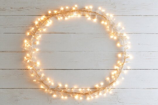 Overhead Shot of Soft Glow Lights Shaped as a Frame for Holiday Background