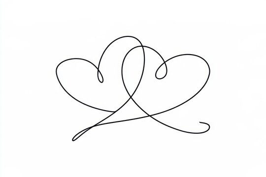 Monochrome minimalist heart line art for modern design