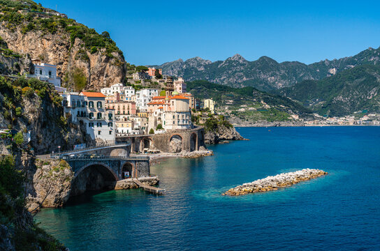 Scenic summer sight in Atrani, Amalfi Coast, Province of Napoli, Campania, Italy.