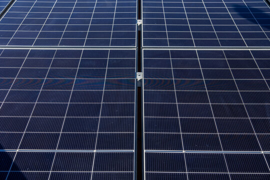 Solar panels generating clean renewable energy