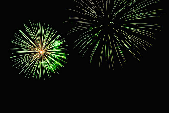 Fireworks lighting up the night sky. Pyrotechnics, abstract	
