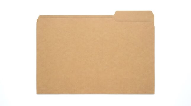 Manila paper file folder isolated on white background with cardboard document stationery business bureaucracy envelope organizer paperwork