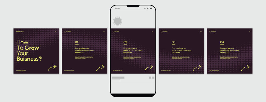Set of Instagram Carousel Post, editable social media instagram carousel post, modern and creative business carousel post template, eps 10