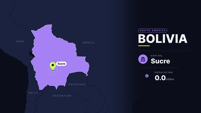 Bolivia Country Infographic Map Animation