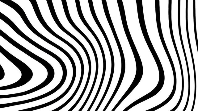 Black white wavy striped zebra pattern graphic art abstract background design.