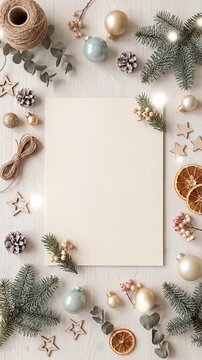 Christmas flat lay with card