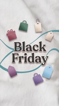 Black Friday text with tags