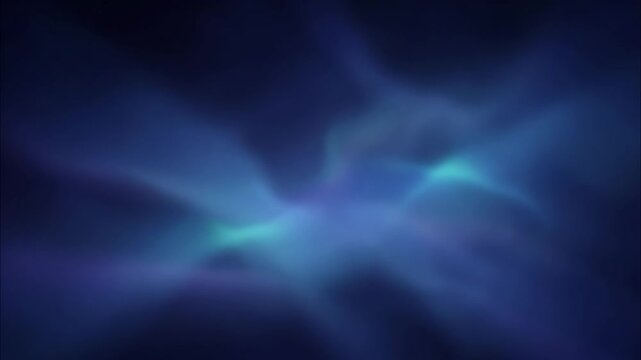 Abstract blue energy waves flowing smoothly across dark cosmic space creating dynamic glowing atmospheric motion