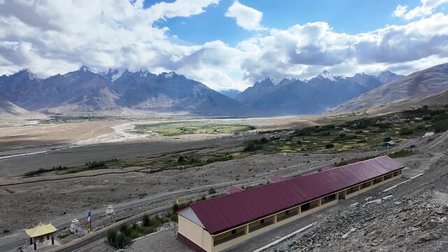 driving through the roads of Ladakh in the Indian Himalayas