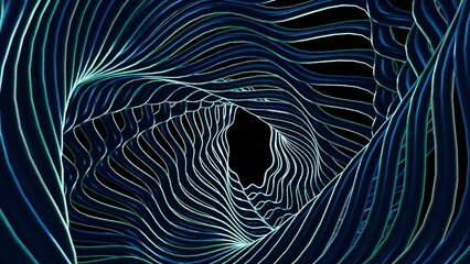 Symmetric Star Wave Turbine Vortex Abyss with Emerald Jade and Turquoise Metallic Rings © AlexGuda