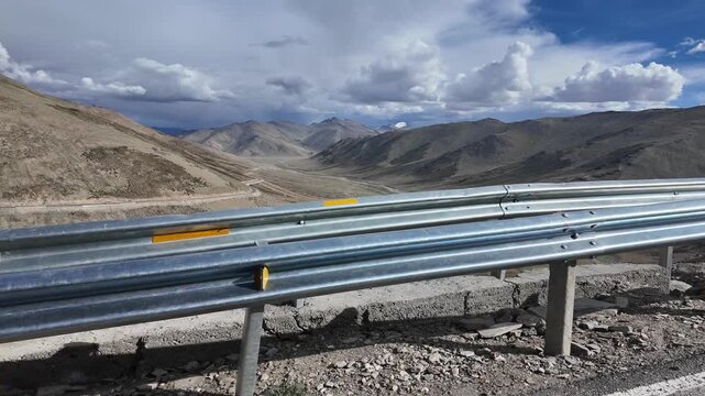 driving through the roads of Ladakh in the Indian Himalayas