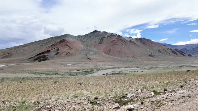 driving through the roads of Ladakh in the Indian Himalayas