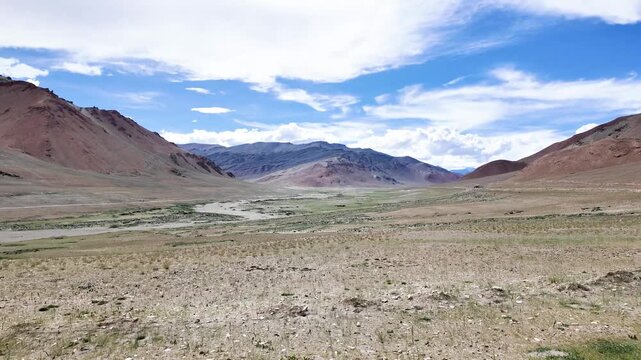 driving through the roads of Ladakh in the Indian Himalayas