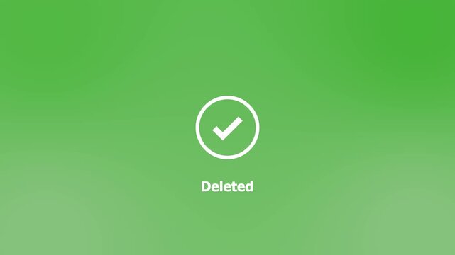 Deleted text with minimalist loading and checkmark concept. motion graphics of remove concept.4k animation video
