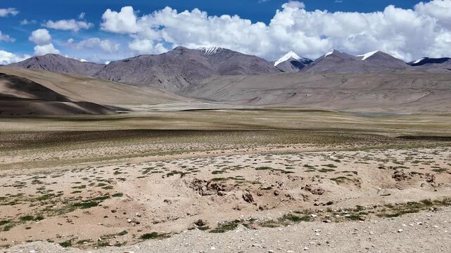 driving through the roads of Ladakh in the Indian Himalayas