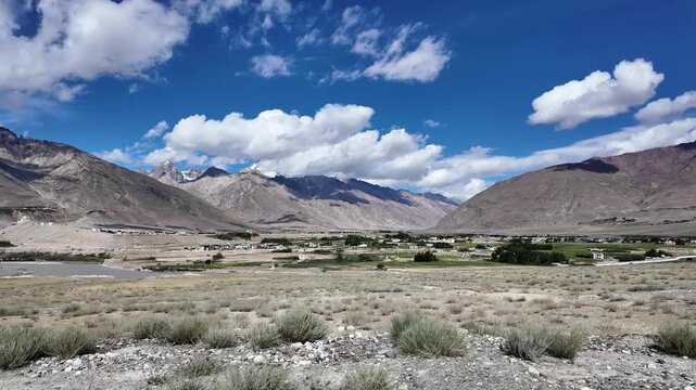driving through the roads of Ladakh in the Indian Himalayas