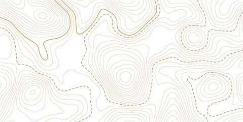 Geography landscape Topo contour map on white background, Topographic contour lines.Topo contour map on white background. geographic grid. Curvy wave isolines Vector illustration. art. © MITA