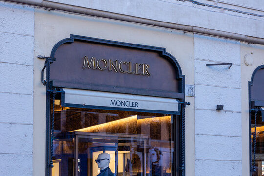 Luxury fashion boutique storefront in rome, italy
