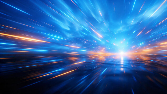 Abstract Futuristic Speed Motion Blur with Vibrant Light Trails