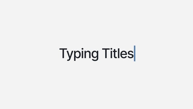 Typing Titles - 1