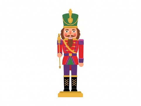 Traditional wooden nutcracker soldier toy illustration.