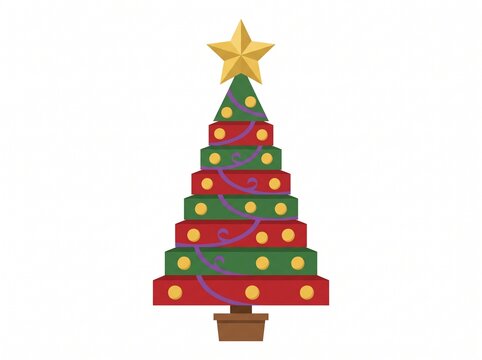 Stylized Christmas tree illustration with star topper.
