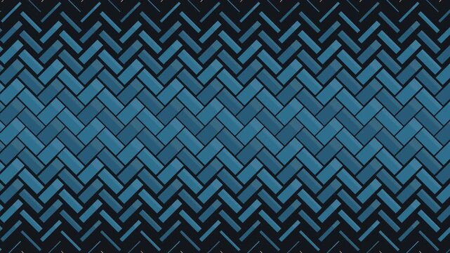 Herringbone parquet bricks flipping over in diagonal waves between wood and teal