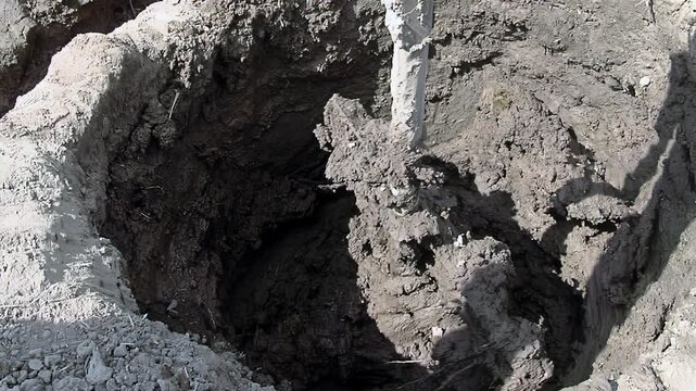 Animal Powered Wooden Pole Churning Wet Clay In Ground Pit For Adobe Bricks - 4K