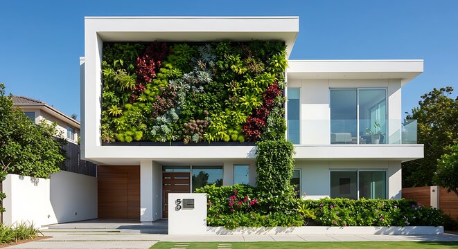 Modern Luxury House Featuring Vertical Garden Living Wall
