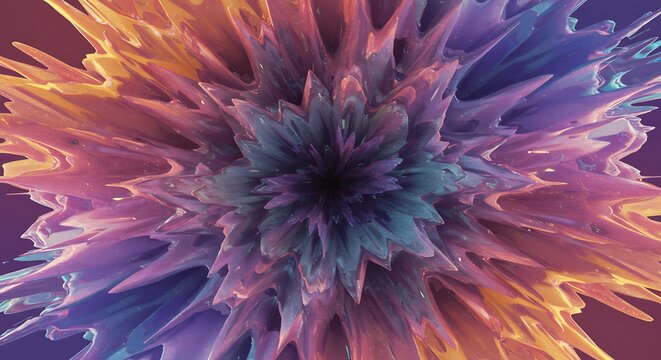 Vibrant 3D abstract starburst background with pink purple hues.