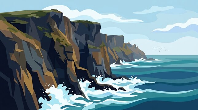 Rocky ocean cliffs