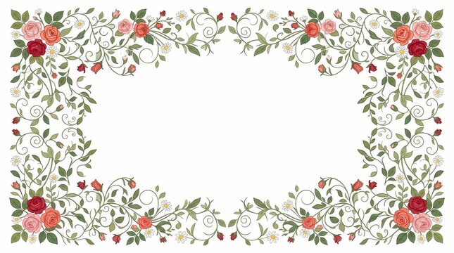 Floral rose border