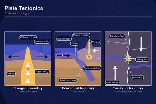 Sch&eacute;ma des limites plaques tectoniques