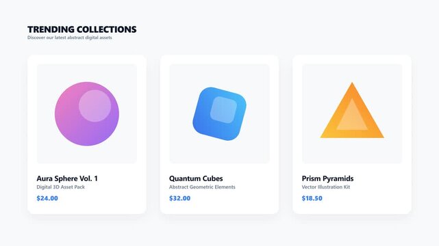 Microstock-safe skeleton loading animation featuring a dynamic light wave (shimmer/sweep) effect, seamlessly transitioning into high-quality abstract vector product representations.