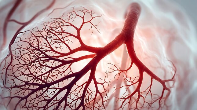 Detailed 3D Rendering of Human Blood Vessels and Arteries Network for Medical Science Education