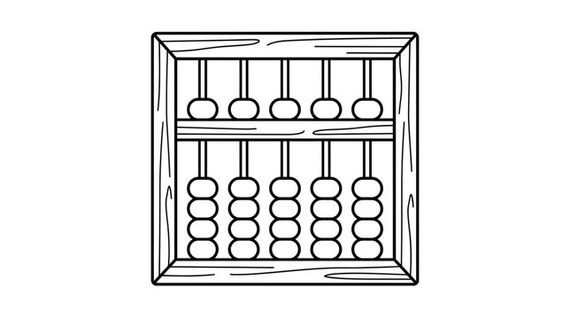 Isolated Wooden Abacus Calculator
