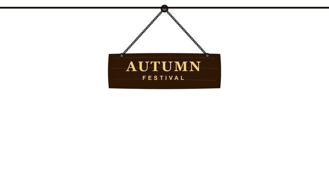 A 4K transparent overlay of a wooden sign swinging dynamically. Driven by a damped harmonic oscillator expression, the sign sways as if hit by a sudden gust of wind, naturally slowing down to a comple