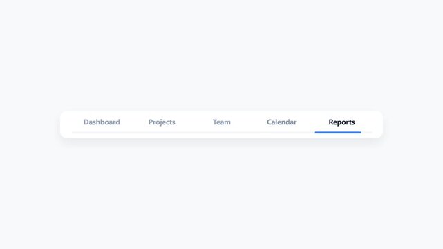 Smooth sliding thick indicator underline across tabs using time-based ease-in-out motion.