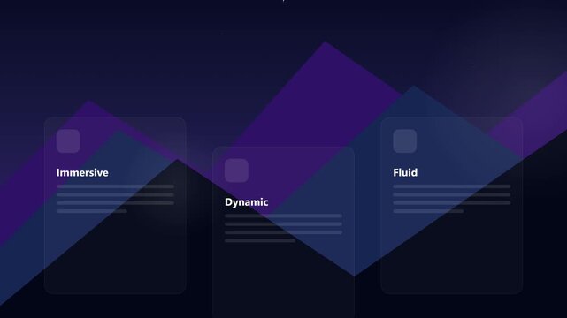 A multi-layered parallax scrolling simulation driven by time. Features a deep background, midground mountains, main UI content, and fast foreground elements moving at different relative speeds.